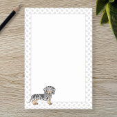 Black and Tan Dapple Short Hair Dachshund & Paws Post-it® Notes