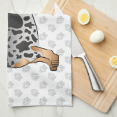 Black and Tan Dapple Short Hair Dachshund & Paws Theedoek (Quarter Fold)