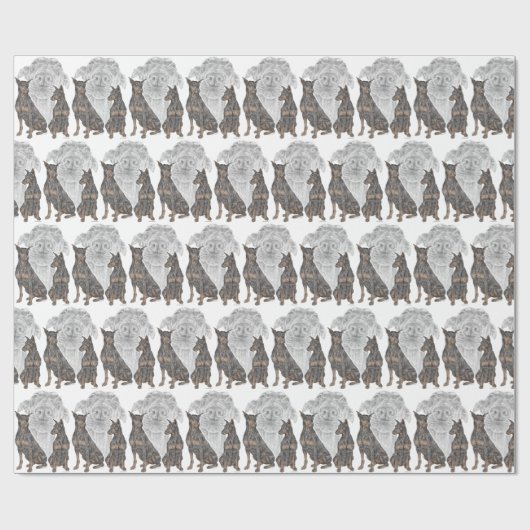 Black and Tan Doberman Dogs Cadeaupapier (Vlak)
