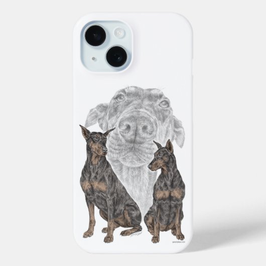 Black and Tan Doberman Dogs Case-Mate iPhone Case (Achterkant)