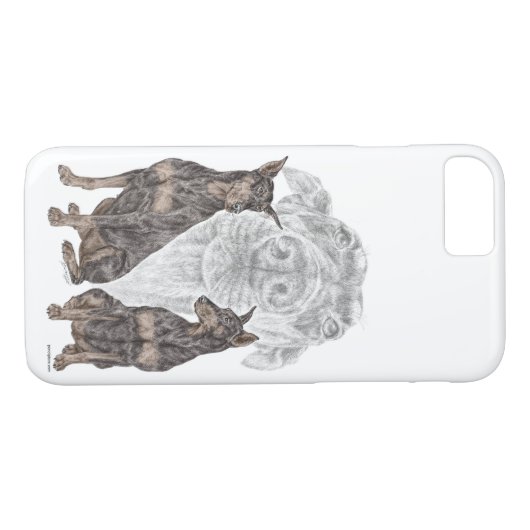 Black and Tan Doberman Dogs Case-Mate iPhone Case (Achterkant (Horizontaal))