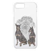 Black and Tan Doberman Dogs Case-Mate iPhone Case (Achterkant)