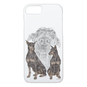 Black and Tan Doberman Dogs iPhone 8/7 Hoesje