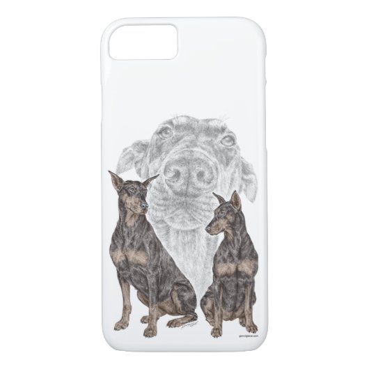 Black and Tan Doberman Dogs Case-Mate iPhone Case (Achterkant)