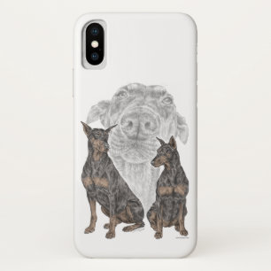 Black and Tan Doberman Dogs iPhone X Hoesje