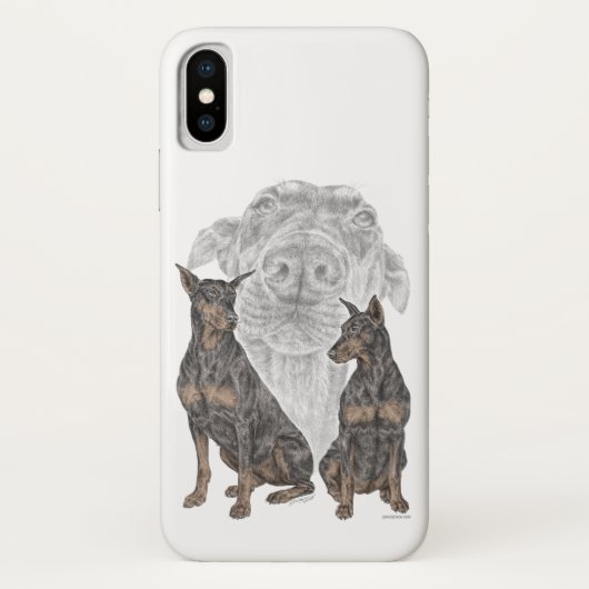 Black and Tan Doberman Dogs Case-Mate iPhone Case (Achterkant)