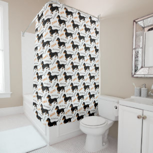 Black and Tan Doxie Dachshund Pattern Douchegordijn