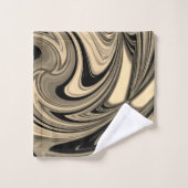 Black and Tan Floe Pattern Bad Handdoek (Wasdoekje)