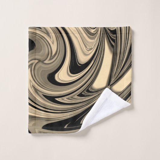 Black and Tan Floe Pattern Bad Handdoek (Wasdoekje)