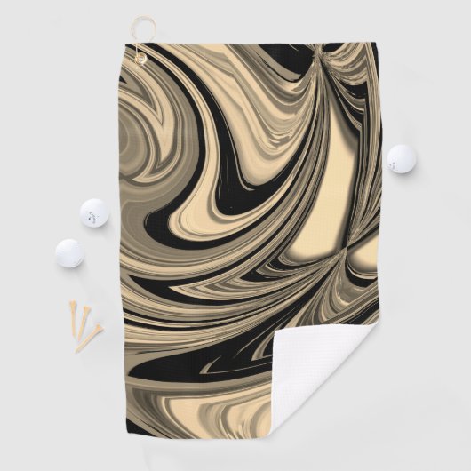 Black and Tan Floe Pattern Golfhanddoek (Insitu)