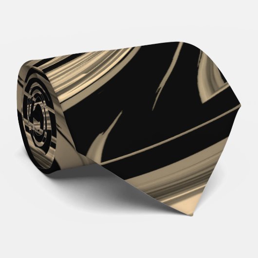 Black and Tan Floe Pattern Stropdas (Opgerold)