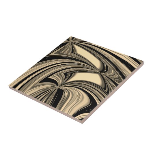 Black and Tan Floe Pattern Tegeltje (Zijkant)