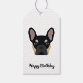 Black and Tan French Bulldog Birthday Cadeaulabel (Voorkant)