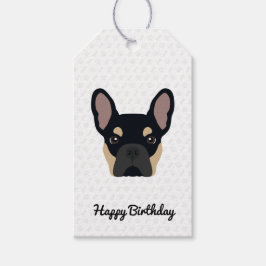 Black and Tan French Bulldog Birthday Cadeaulabel