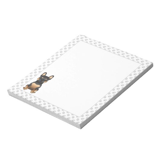 Black and Tan French Bulldog Dog & Paws Notitieblok (Linkerzijde)