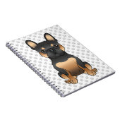 Black and Tan French Bulldog / Frenchie Dog & Paws Notitieboek (Rechterzijde)
