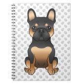 Black and Tan French Bulldog / Frenchie Dog & Paws Notitieboek (Voorkant)