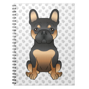Black and Tan French Bulldog / Frenchie Dog & Paws Notitieboek