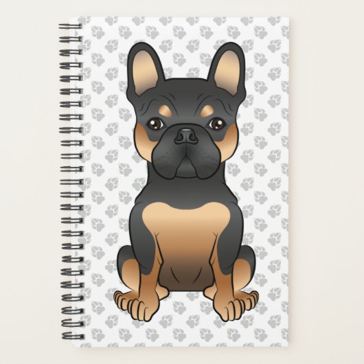 Black and Tan French Bulldog / Frenchie Dog & Paws Planner (Voorkant)