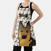 Black and Tan German Shepherd Cartoon Dog & Name Schort (Insitu)