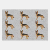 Black and Tan German Shepherd Cute Dog Inpakpapier Vel (Voorkant 3)
