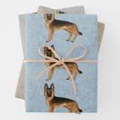 Black and Tan German Shepherd Cute Dog Inpakpapier Vel (In situ)