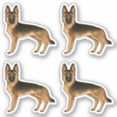 Black and Tan German Shepherd Cute Dogs Sticker (Voorkant)