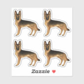 Black and Tan German Shepherd Cute Dogs Sticker (Vel)