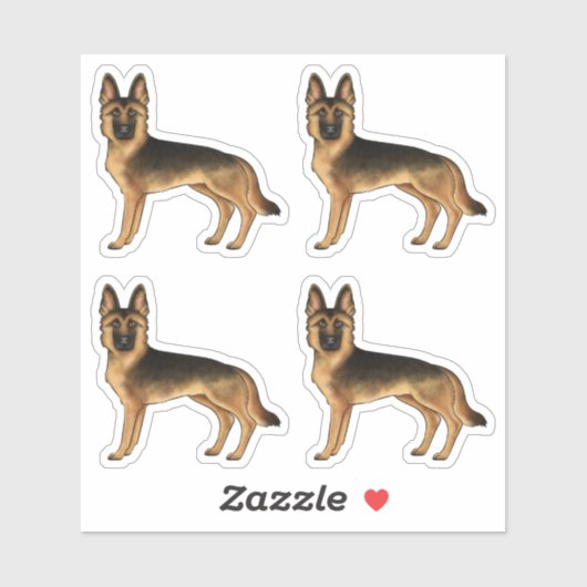 Black and Tan German Shepherd Cute Dogs Sticker (Vel)