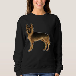 Black and Tan German Shepherd Dog Illustration Trui