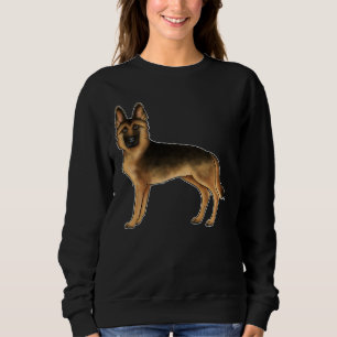 Black and Tan German Shepherd Dog Illustration Trui