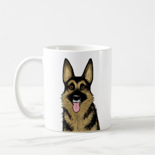 Black and Tan German Shepherd Dog Koffiemok