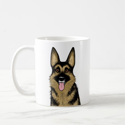 Black and Tan German Shepherd Dog Koffiemok (Links)