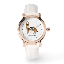 Black and Tan German Shepherd Dog met aangepaste n Horloge