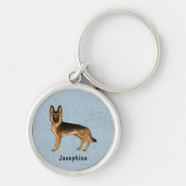 Black and Tan German Shepherd Dog met aangepaste n Sleutelhanger