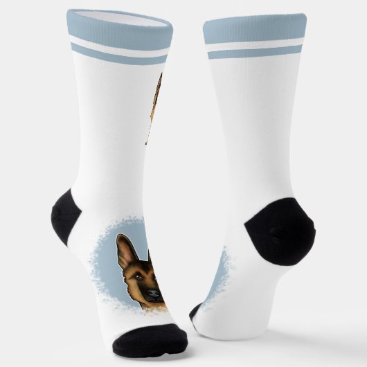 Black and Tan German Shepherd Dog met aangepaste n Sokken (Gebogen)