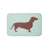 Black and Tan Gingham Dachshund Mint Green Badmat (Voorkant)
