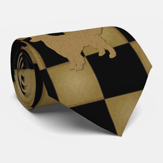 Black and Tan Golden Retriever Dog Pattern Stropdas (Opgerold)