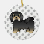 Black and Tan Havanese Cute Cartoon Dog Keramisch Ornament (Voorkant)