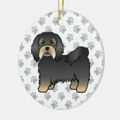 Black and Tan Havanese Cute Cartoon Dog Keramisch Ornament (Links)