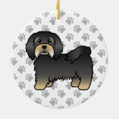 Black and Tan Havanese Cute Cartoon Dog Keramisch Ornament (Achterkant)