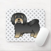 Black and Tan Havanese Cute Cartoon Dog Muismat (Met muis)