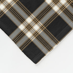 Black and Tan Irish MacGuinness Tartan Fleece Deken