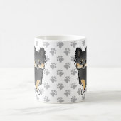 Black and Tan Long Coat Chihuahua Cute Dog & Paws Koffiemok (Center)