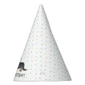 Black and Tan Long Hair Dachshund Dog - Birthday Feesthoedjes (Rechts)