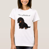 Black and Tan Long Haire Dachshund 3 T-shirt (Voorkant)