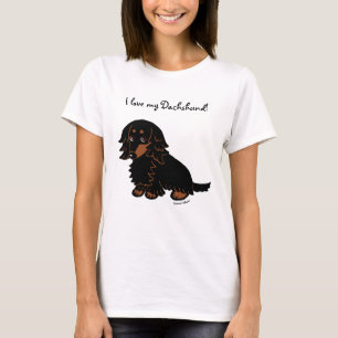 Black and Tan Long Haire Dachshund 3 T-shirt