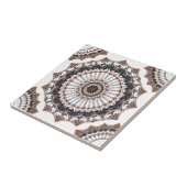Black and Tan Mandala Pattern Tegeltje (Zijkant)
