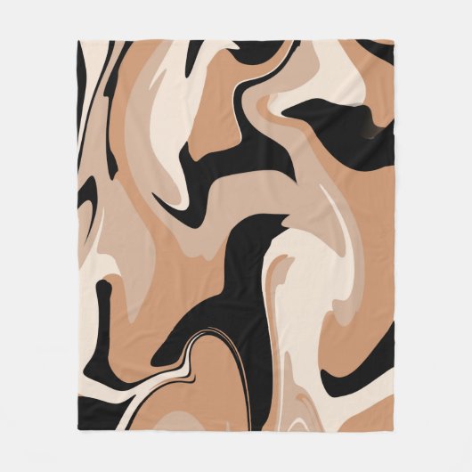 Black and Tan Marble Pattern Fleece Deken (Voorkant)