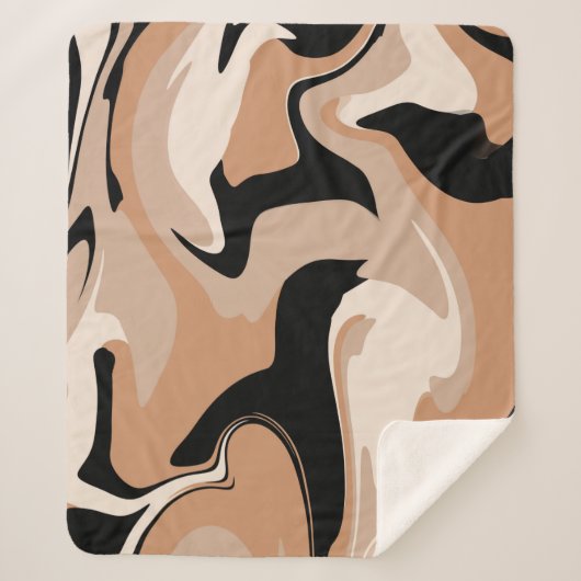 Black and Tan Marble Pattern Sherpa Deken (Voorkant)